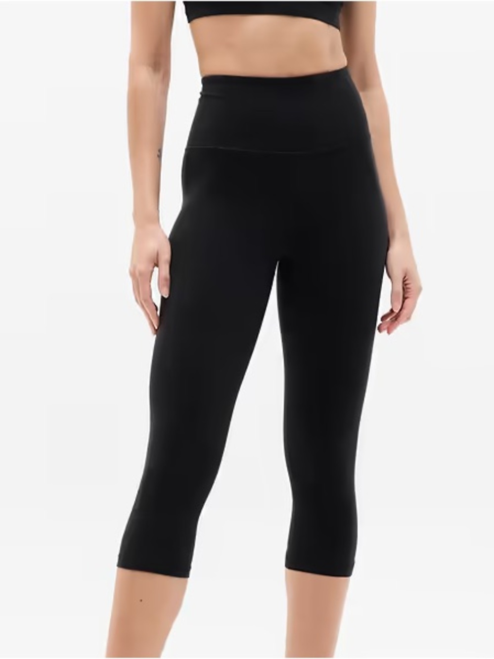 Athleta Black High Rise Capri Crop Leggings Small Petite SP